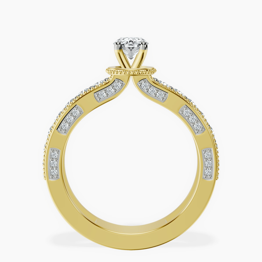 14kt Yellow Gold Regalia Milgrain Lab Diamond Ring side right image one