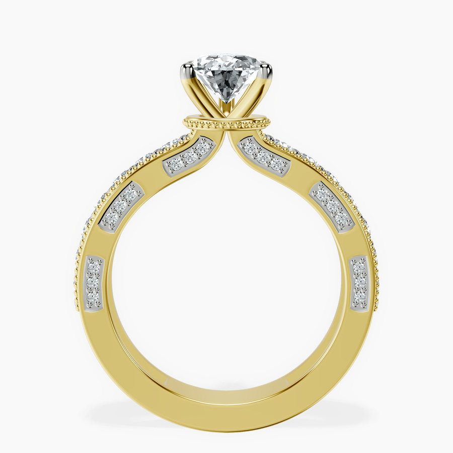 18kt Yellow Gold Regalia Milgrain Lab Diamond Ring side right image one