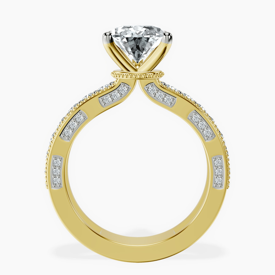 18kt Yellow Gold Regalia Milgrain Lab Diamond Ring side right image one