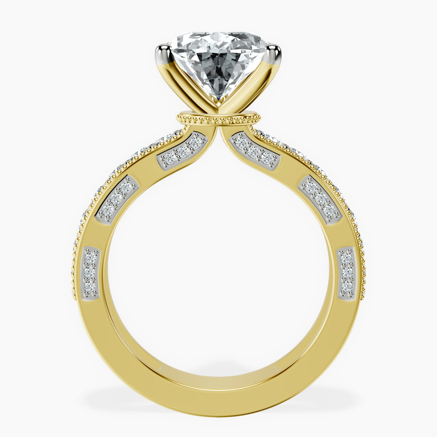 18kt Yellow Gold Regalia Milgrain Lab Diamond Ring side right image one