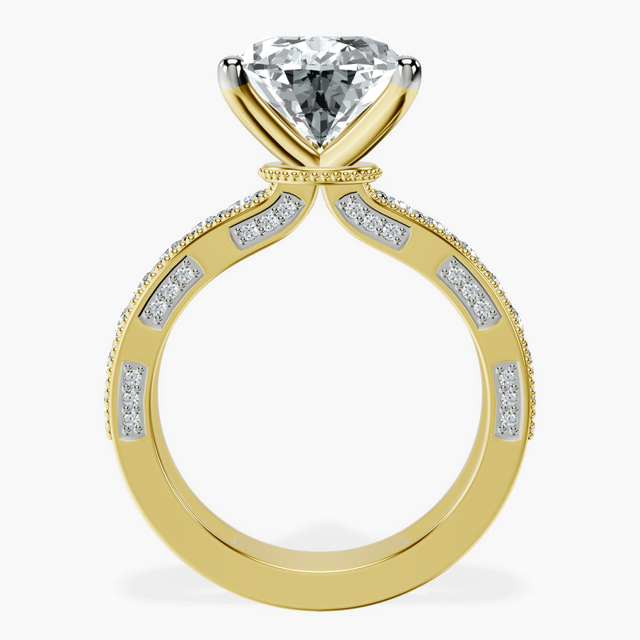 18kt Yellow Gold Regalia Milgrain Lab Diamond Ring side right image one