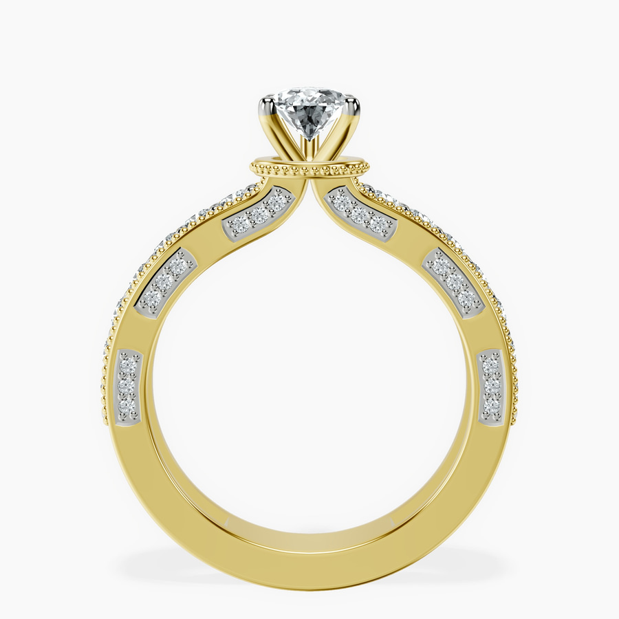 14kt Yellow Gold Regalia Milgrain Lab Diamond Ring side right image one