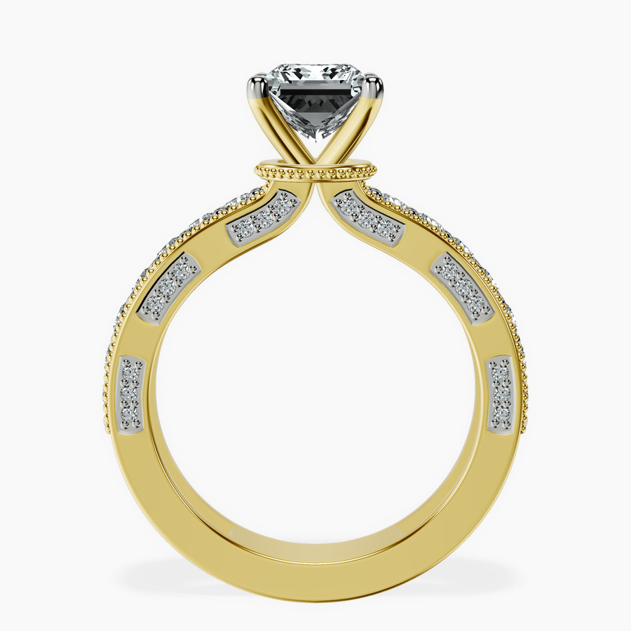 18kt Yellow Gold Regalia Milgrain Lab Diamond Ring side right image one