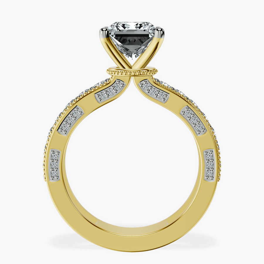 9ct Yellow Gold Regalia Milgrain Lab Diamond Ring side right image one