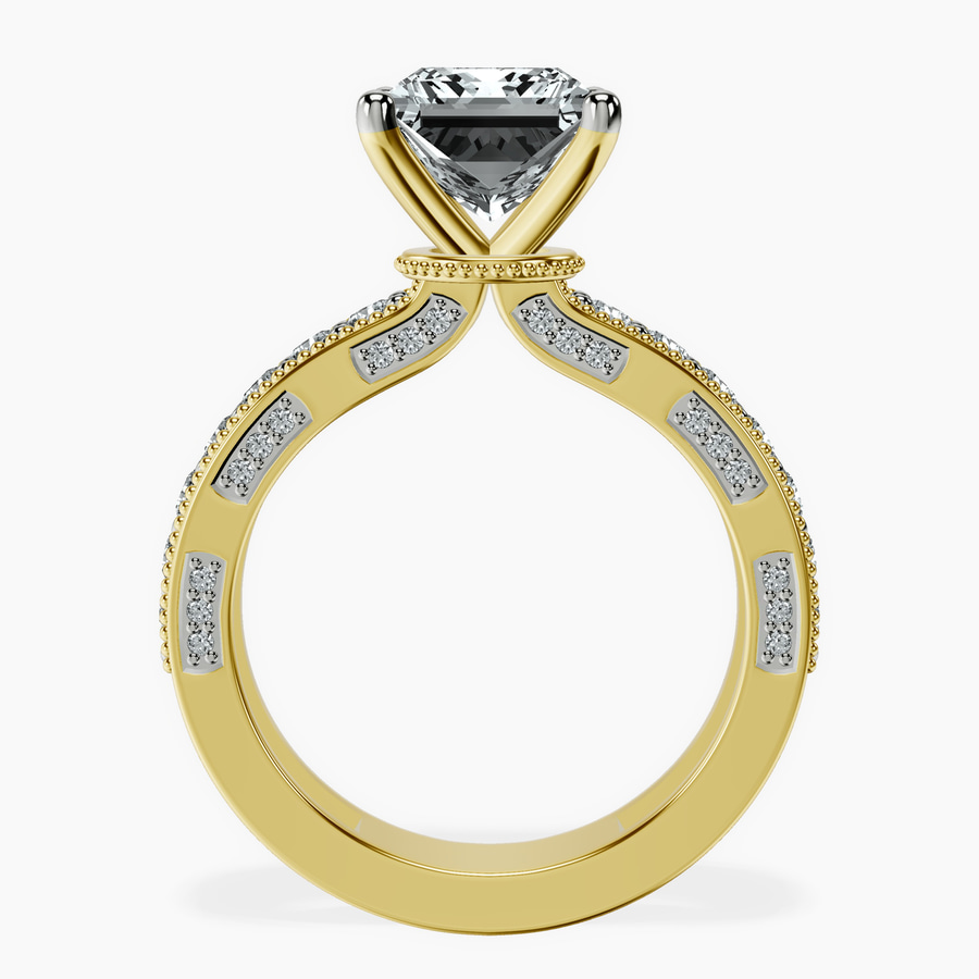 14kt Yellow Gold Regalia Milgrain Lab Diamond Ring side right image one