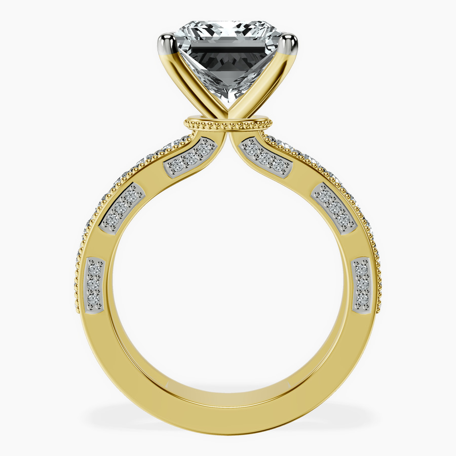 18kt Yellow Gold Regalia Milgrain Lab Diamond Ring side right image one