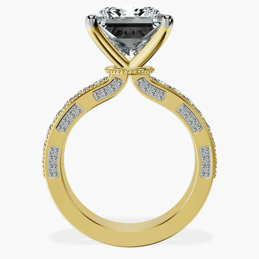 18kt Yellow Gold Regalia Milgrain Lab Diamond Ring side right image one