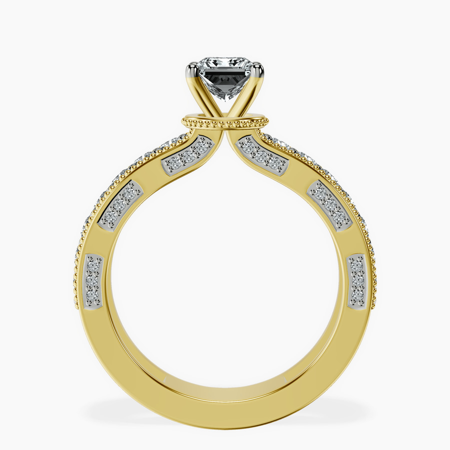 14kt Yellow Gold Regalia Milgrain Lab Diamond Ring side right image one
