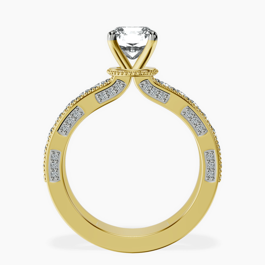 18kt Yellow Gold Regalia Milgrain Lab Diamond Ring side right image one