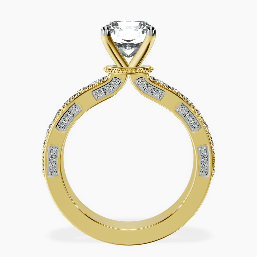 9ct Yellow Gold Regalia Milgrain Lab Diamond Ring side right image one