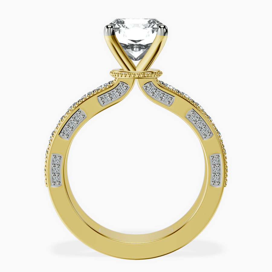 14kt Yellow Gold Regalia Milgrain Lab Diamond Ring side right image one
