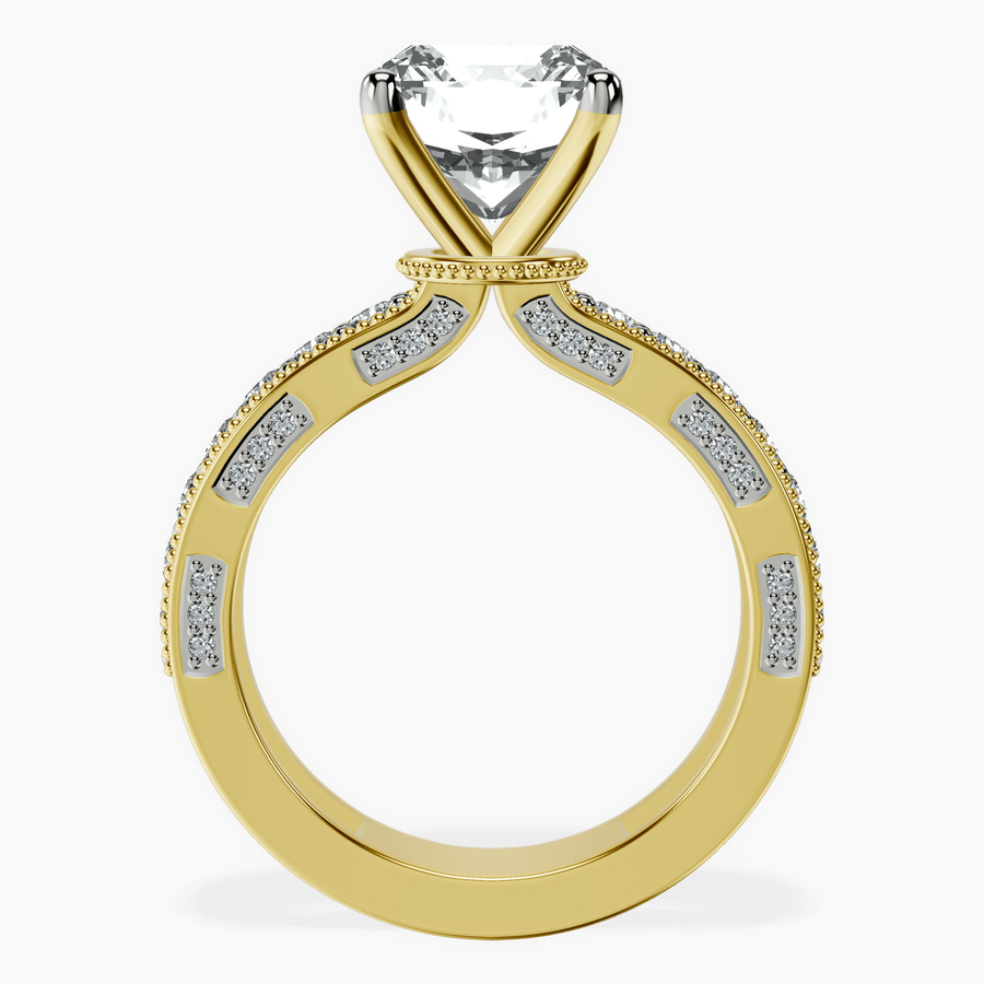 18kt Yellow Gold Regalia Milgrain Lab Diamond Ring side right image one