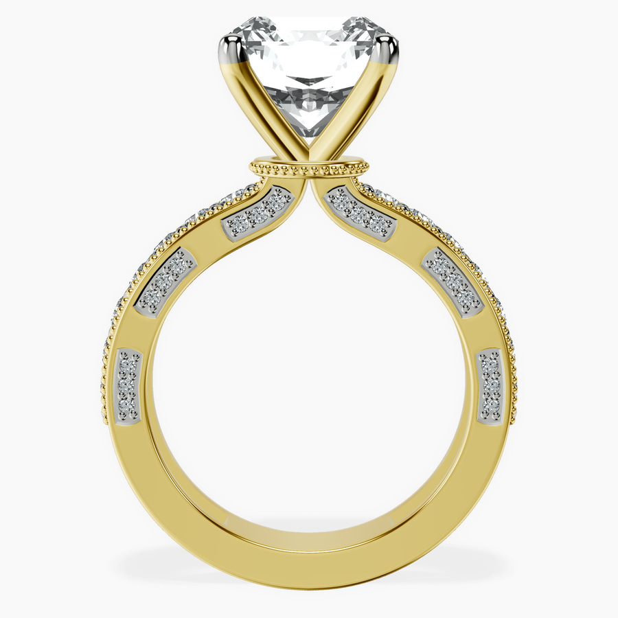 18kt Yellow Gold Regalia Milgrain Lab Diamond Ring side right image one