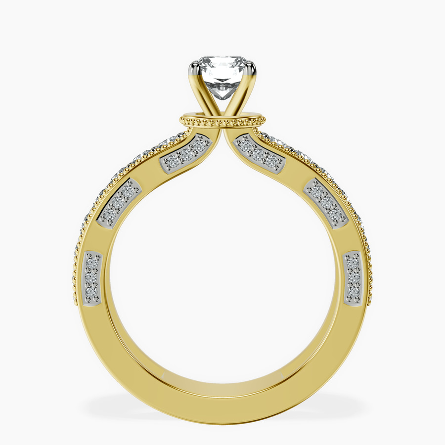 14kt Yellow Gold Regalia Milgrain Lab Diamond Ring side right image one