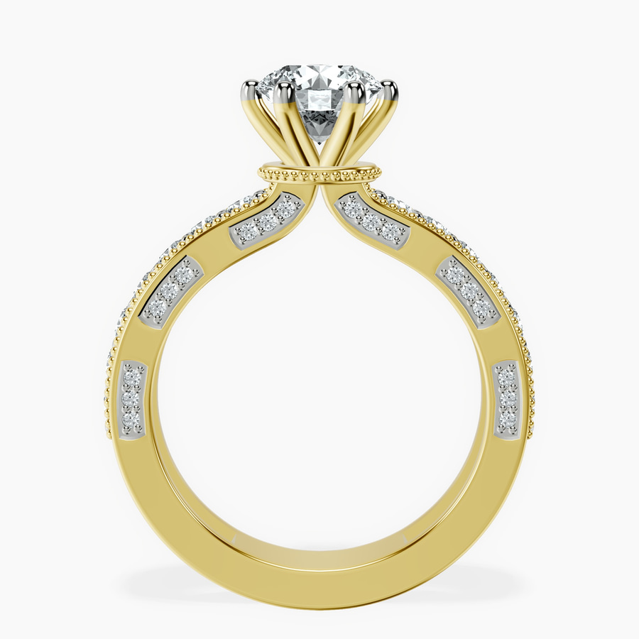 18kt Yellow Gold Regalia Milgrain Lab Diamond Ring side right image one