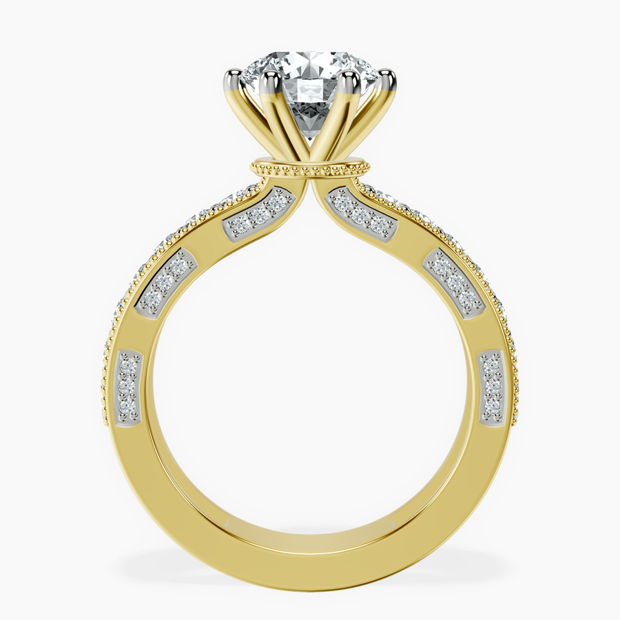 9ct Yellow Gold Regalia Milgrain Lab Diamond Ring side right image one