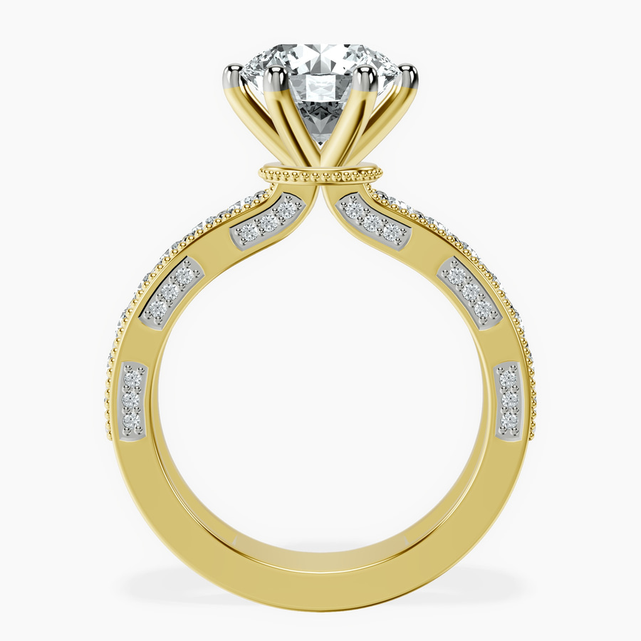 14kt Yellow Gold Regalia Milgrain Lab Diamond Ring side right image one