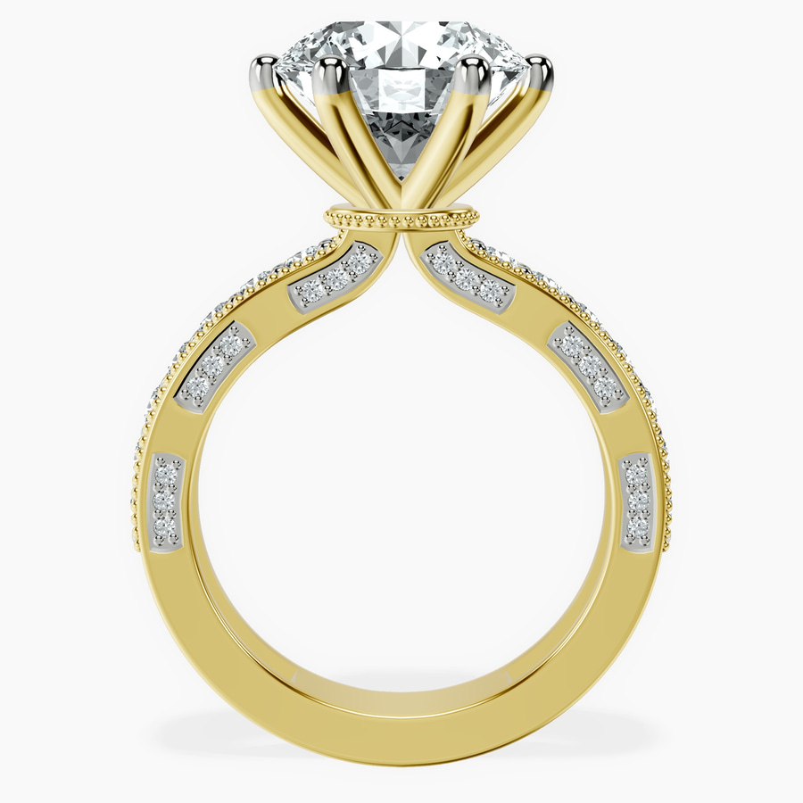 14kt Yellow Gold Regalia Milgrain Lab Diamond Ring side right image one