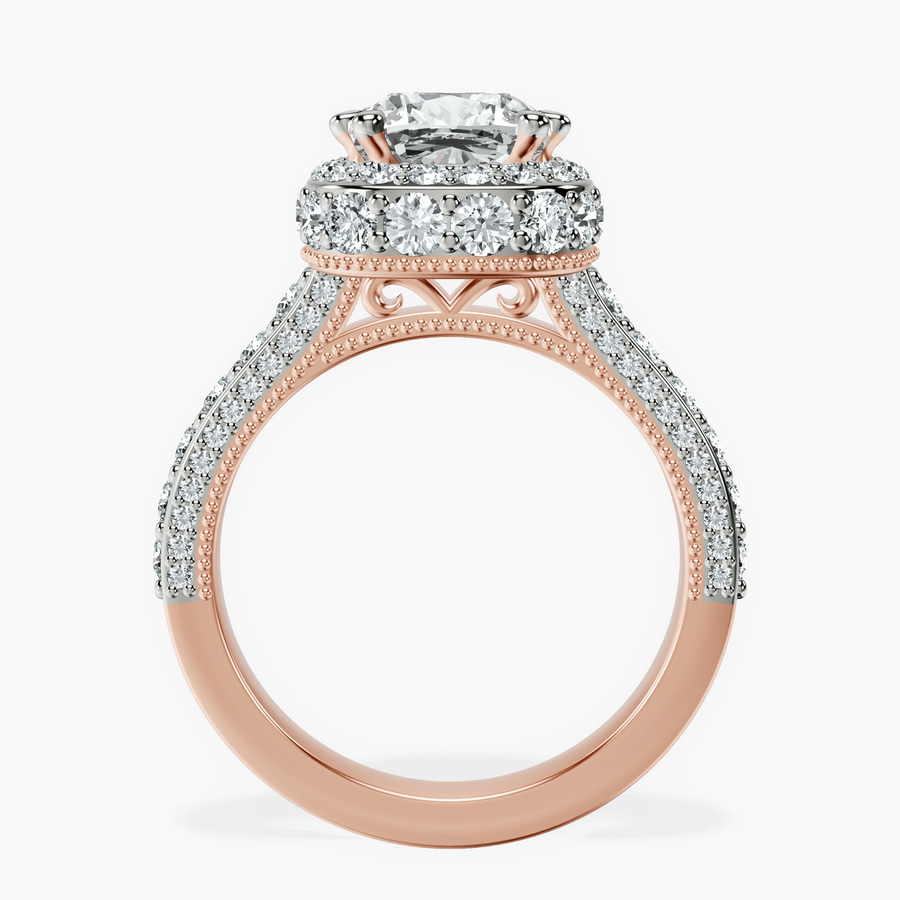14kt Rose Gold Luxoré Vintage Allure Lab Diamond Ring side right image one