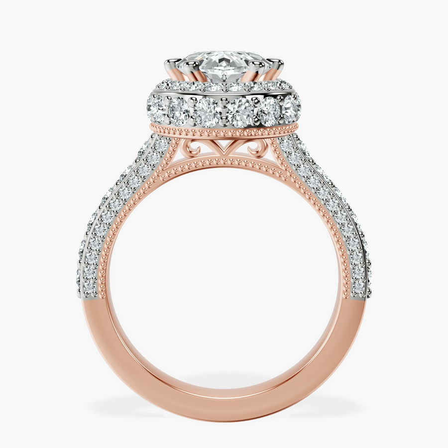 18kt Rose Gold Luxoré Vintage Allure Lab Diamond Ring side right image one