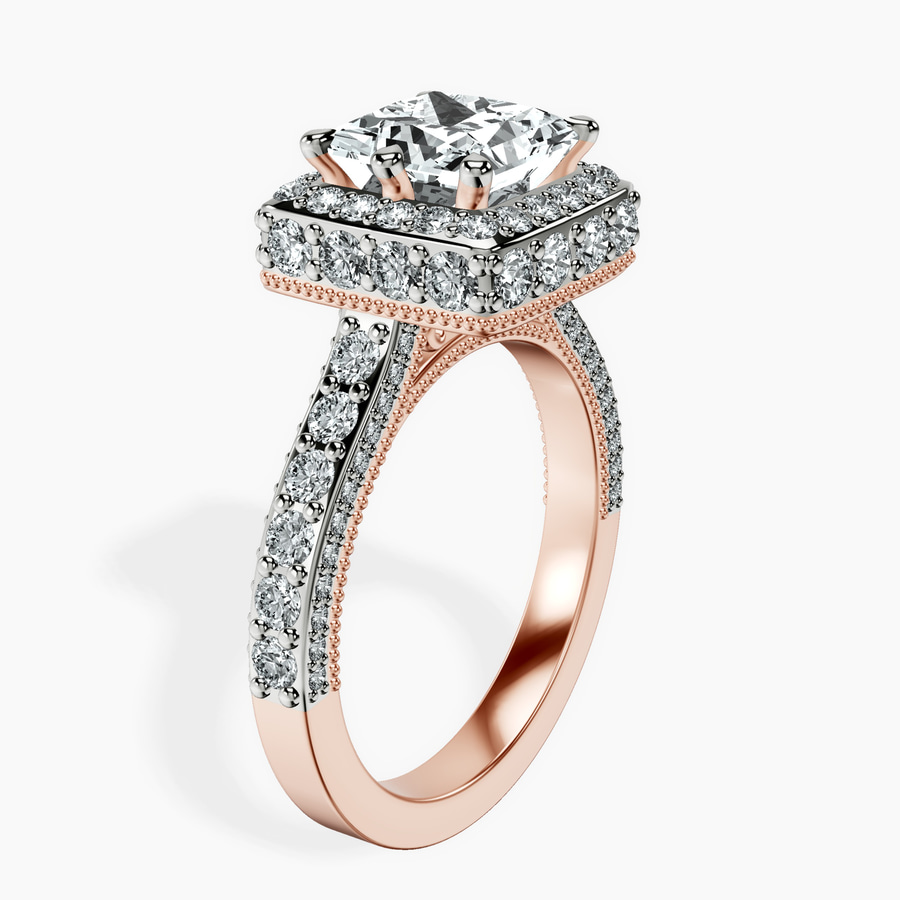 18kt Rose Gold Luxoré Vintage Allure Lab Diamond Ring standing product image one