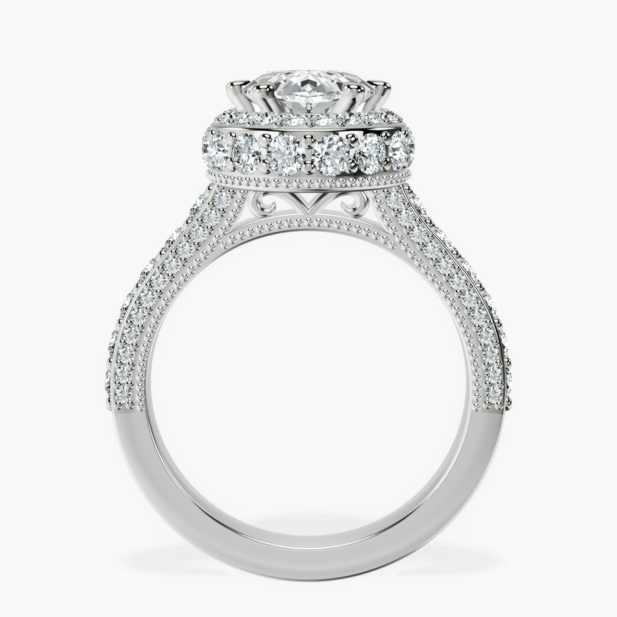 18kt White Gold Luxoré Vintage Allure Lab Diamond Ring side right image one