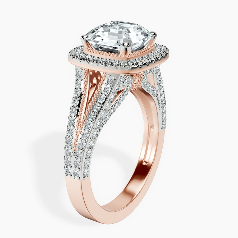 18kt Rose Gold Opulenté Antique Halo Lab Diamond Ring standing product image one