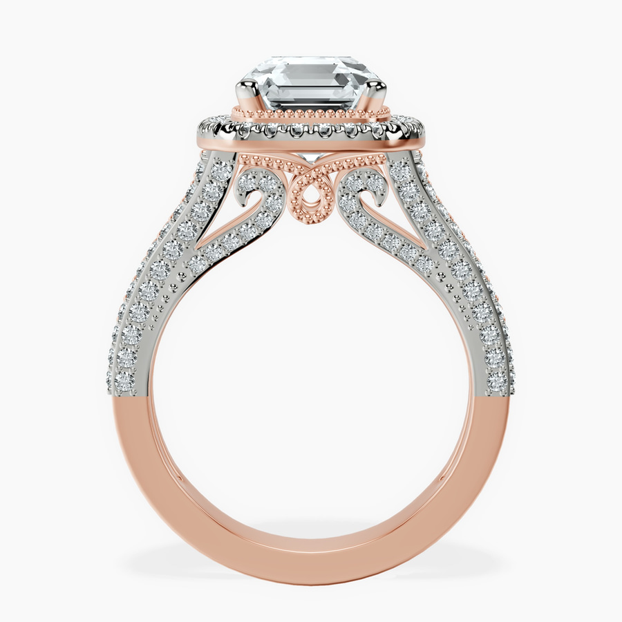 18kt Rose Gold Opulenté Antique Halo Lab Diamond Ring side right image one