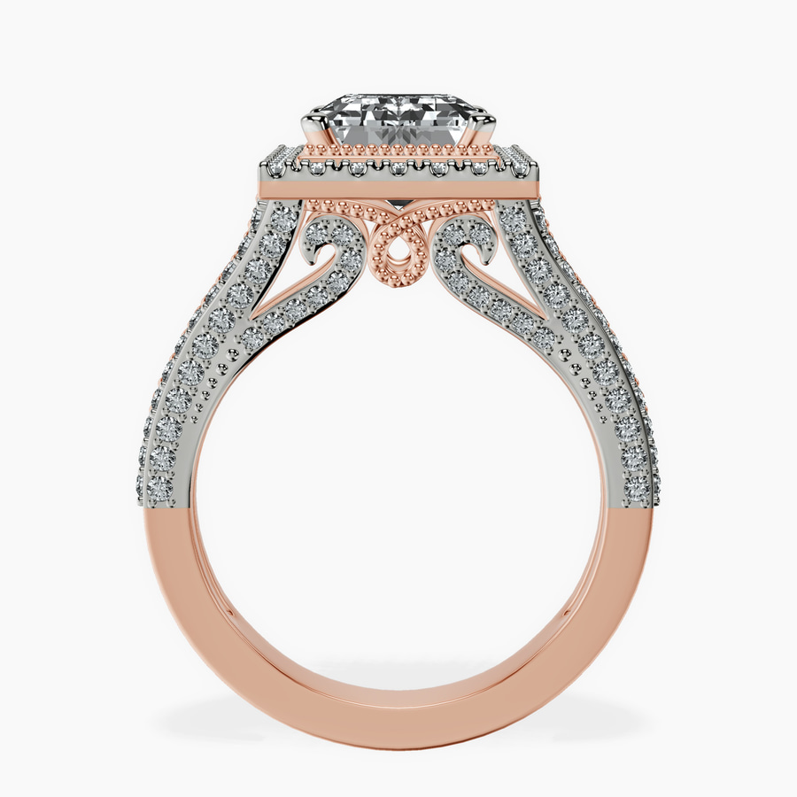18kt Rose Gold Opulenté Antique Halo Lab Diamond Ring side right image one