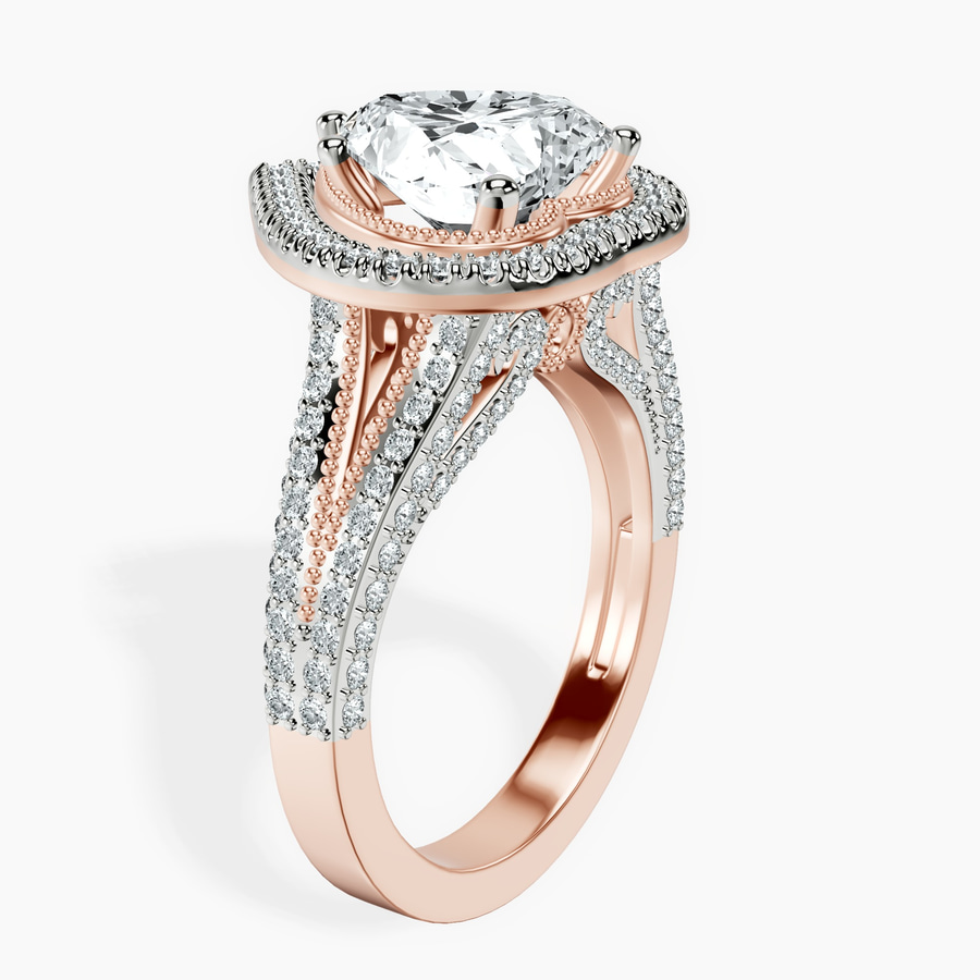 18kt Rose Gold Opulenté Antique Halo Lab Diamond Ring standing product image one