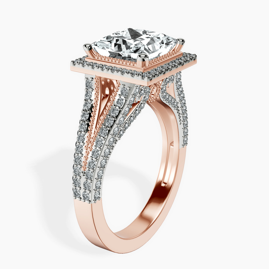 18kt Rose Gold Opulenté Antique Halo Lab Diamond Ring standing product image one