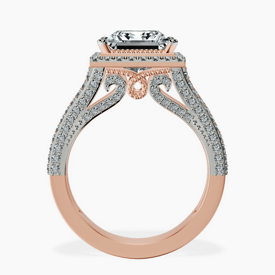 18kt Rose Gold Opulenté Antique Halo Lab Diamond Ring side right image one