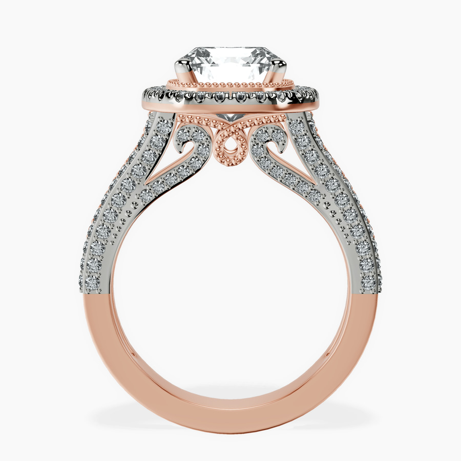 9ct Rose Gold Opulenté Antique Halo Lab Diamond Ring side right image one
