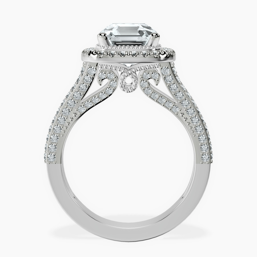 10kt White Gold Opulenté Antique Halo Lab Diamond Ring side right image one