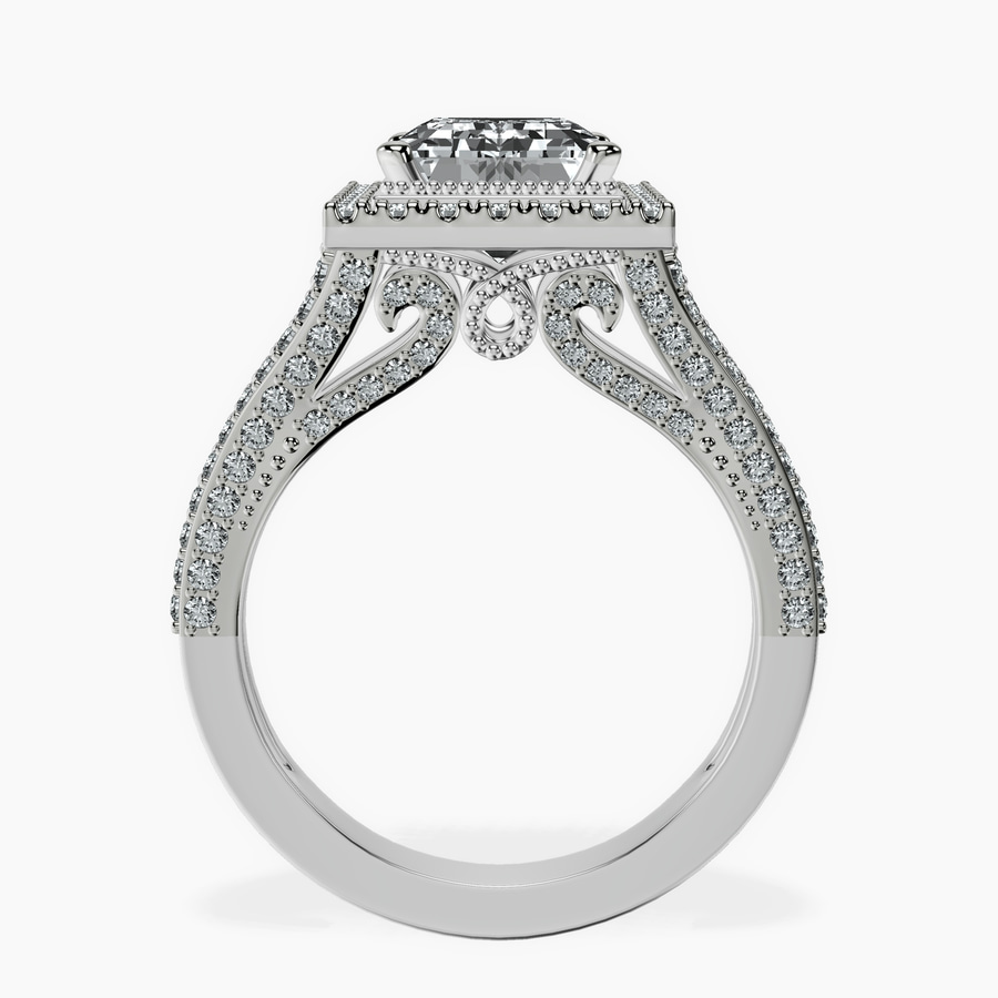 10kt White Gold Opulenté Antique Halo Lab Diamond Ring side right image one