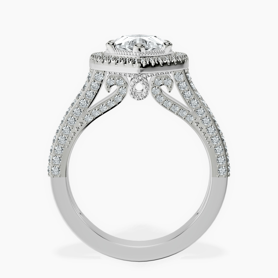 Platinum Opulenté Antique Halo Lab Diamond Ring side right image one