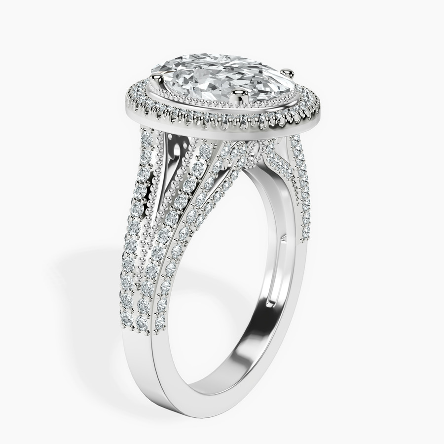 10kt White Gold Opulenté Antique Halo Lab Diamond Ring standing product image one