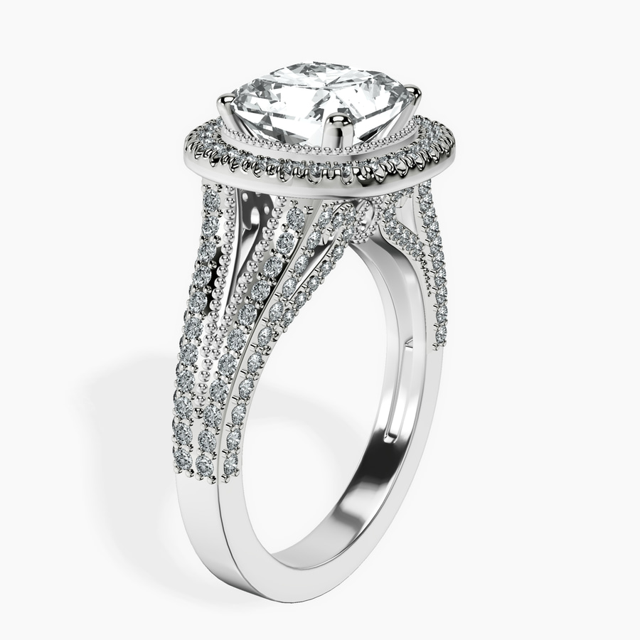Platinum Opulenté Antique Halo Lab Diamond Ring standing product image one