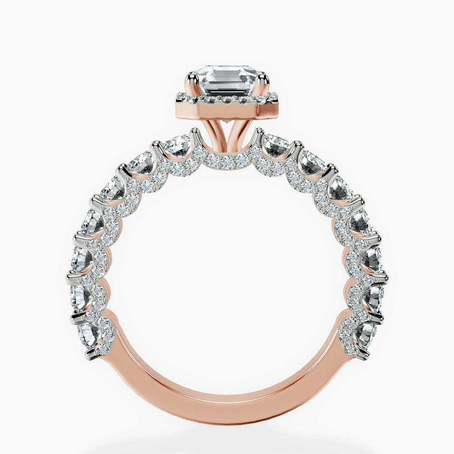 10kt Rose Gold Enchanté Side Stones Halo Lab Diamond Ring side right image one
