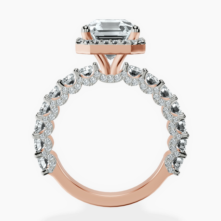 14kt Rose Gold Enchanté Side Stones Halo Lab Diamond Ring side right image one