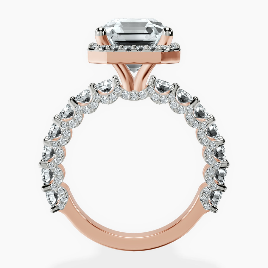 14kt Rose Gold Enchanté Side Stones Halo Lab Diamond Ring side right image one