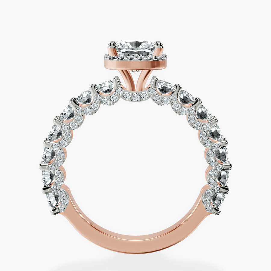 14kt Rose Gold Enchanté Side Stones Halo Lab Diamond Ring side right image one