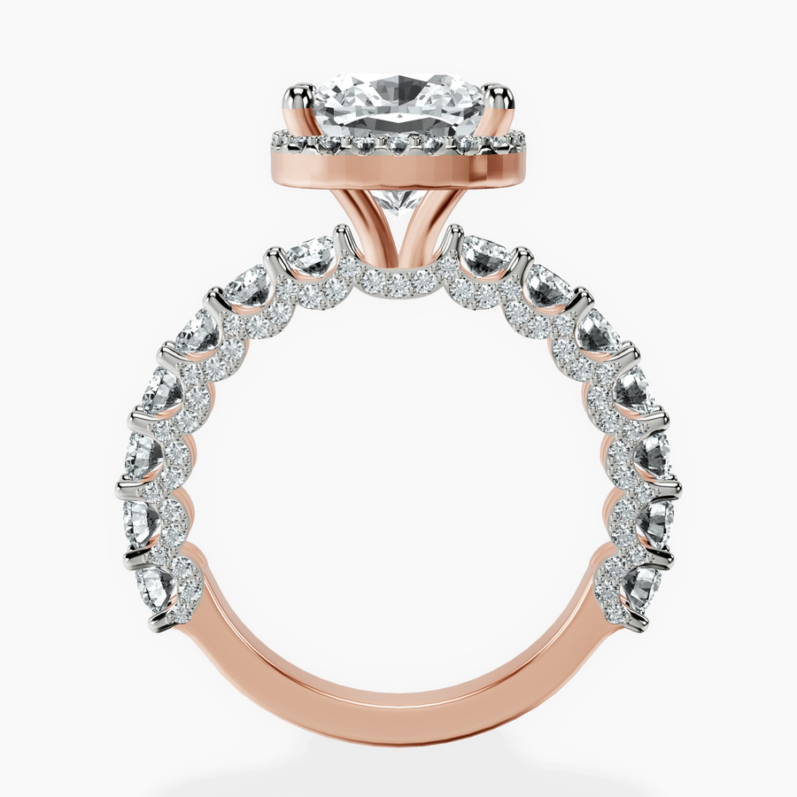 18kt Rose Gold Enchanté Side Stones Halo Lab Diamond Ring side right image one