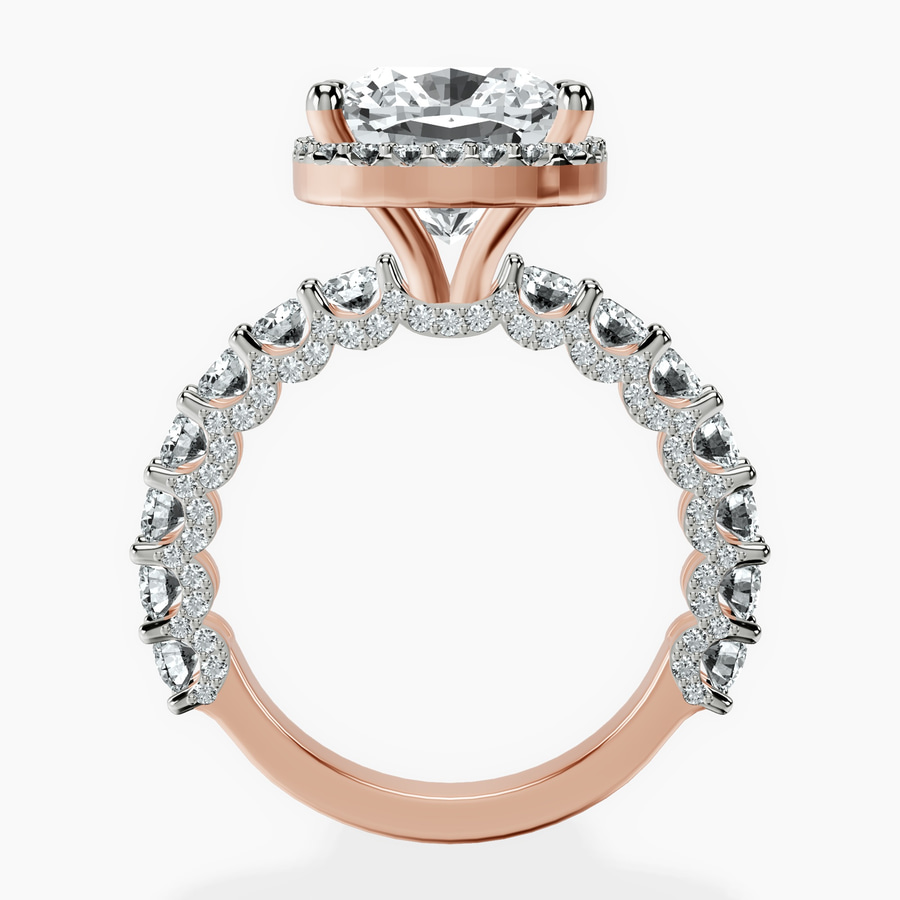 14kt Rose Gold Enchanté Side Stones Halo Lab Diamond Ring side right image one