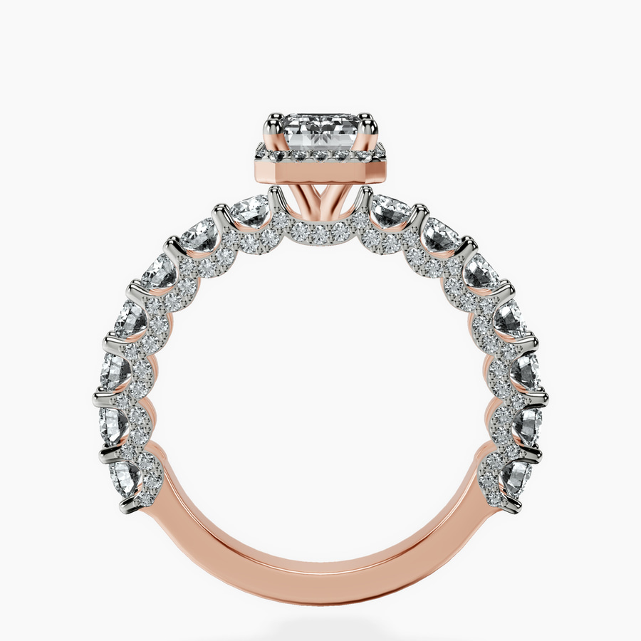 18kt Rose Gold Enchanté Side Stones Halo Lab Diamond Ring side right image one