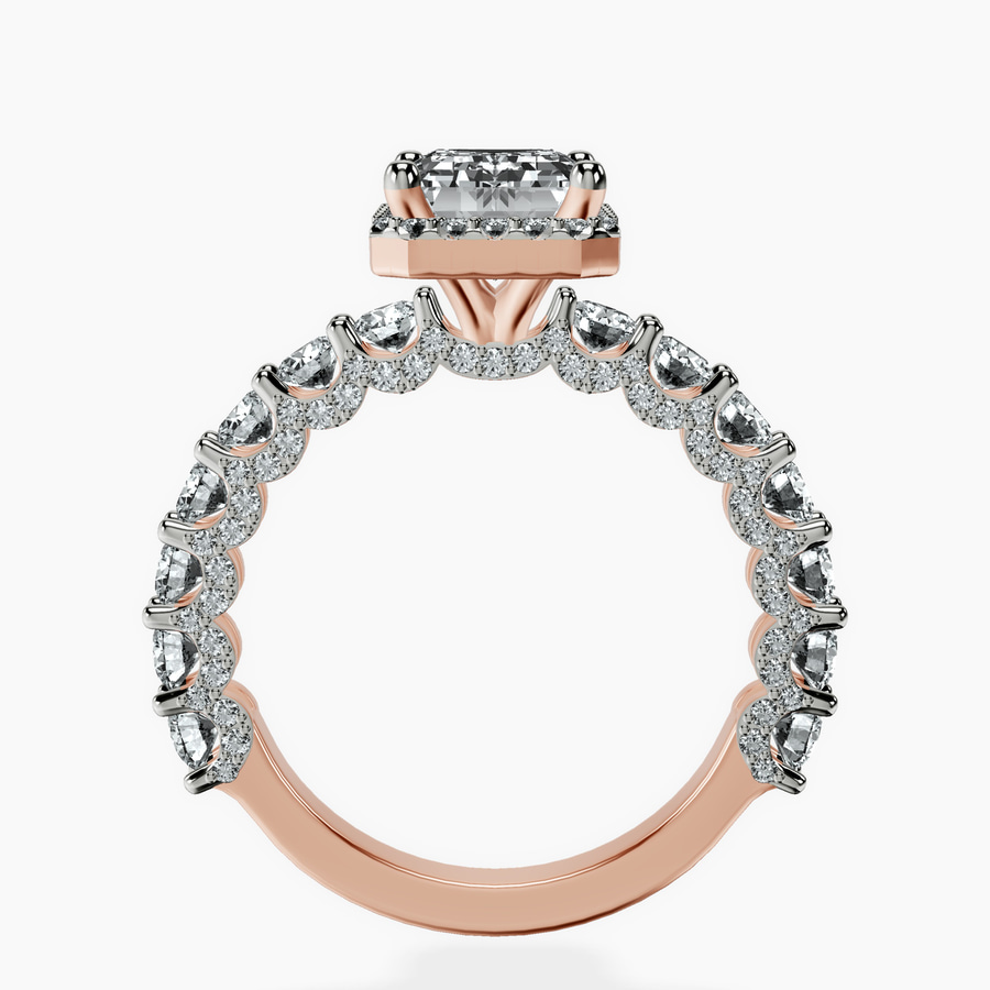 10kt Rose Gold Enchanté Side Stones Halo Lab Diamond Ring side right image one