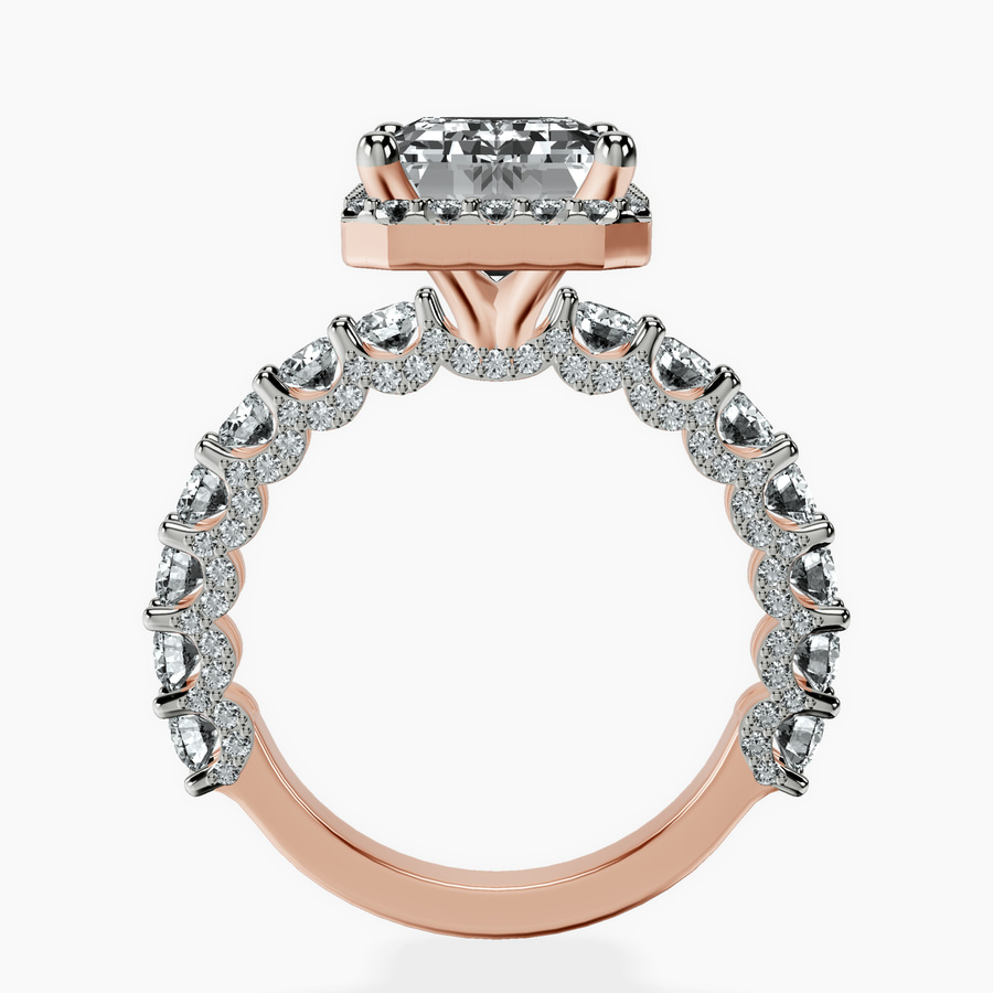 10ct Rose Gold Enchanté Side Stones Halo Lab Diamond Ring side right image one