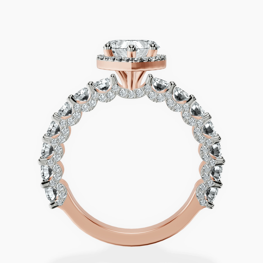 18kt Rose Gold Enchanté Side Stones Halo Lab Diamond Ring side right image one