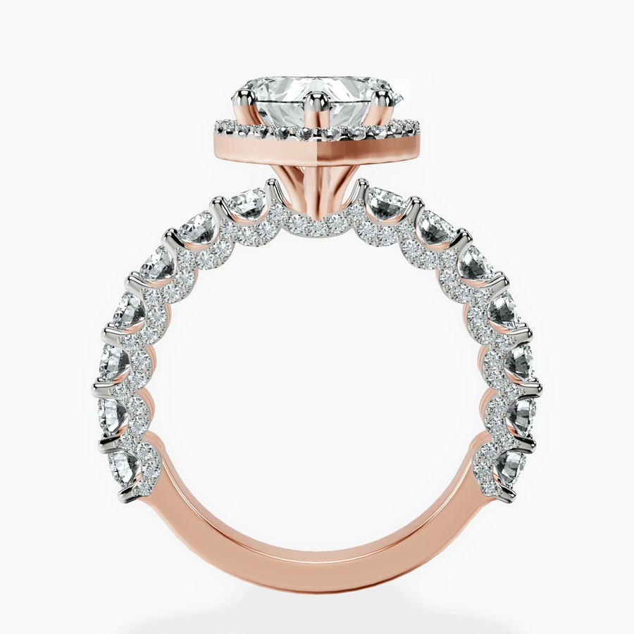 14kt Rose Gold Enchanté Side Stones Halo Lab Diamond Ring side right image one