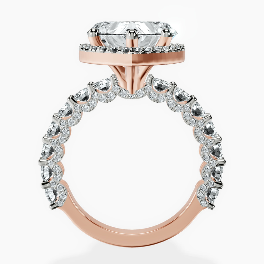 18kt Rose Gold Enchanté Side Stones Halo Lab Diamond Ring side right image one